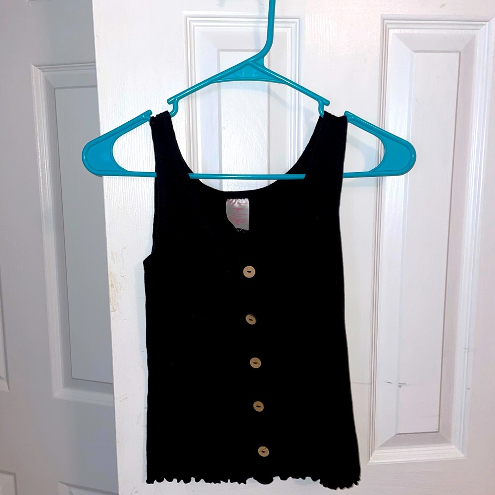 Black Tank with Brown Buttons